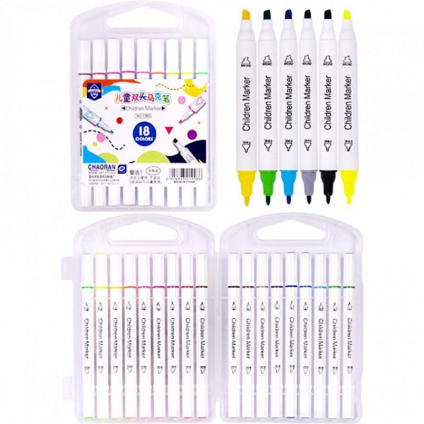 Double Tip  ( 2in 1 ) Style 1 - Markers Set of 12 - 18 -24 - 36