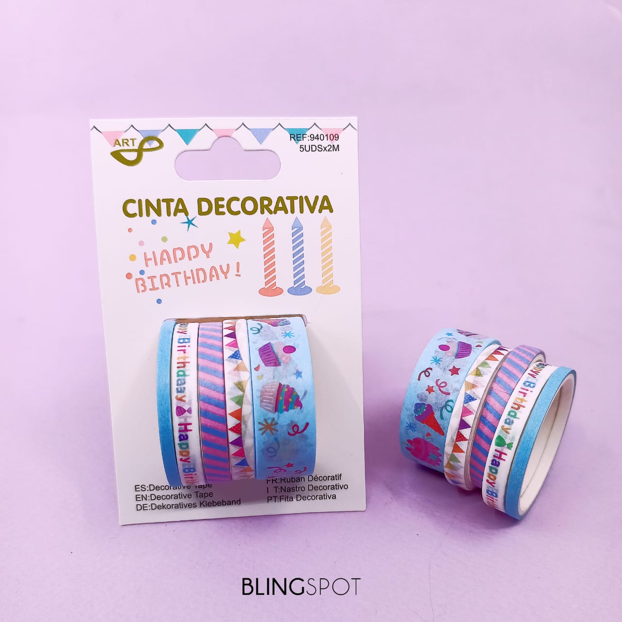 Happy Birthday Washi Tape Set of 5 - Style 1