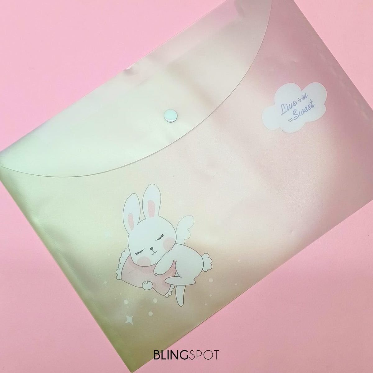 Cute Bunny Document Folder Large Pouch - Style 1