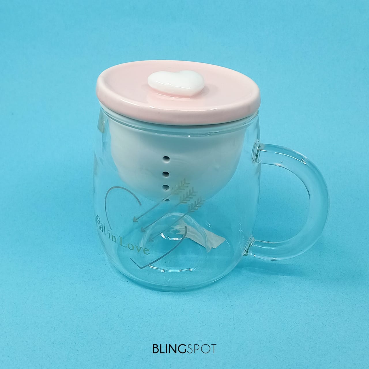 Heart Series Glass Mug With Infuser