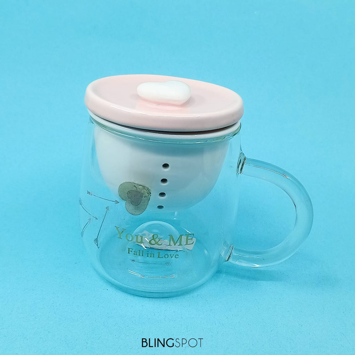 Heart Series Glass Mug With Infuser