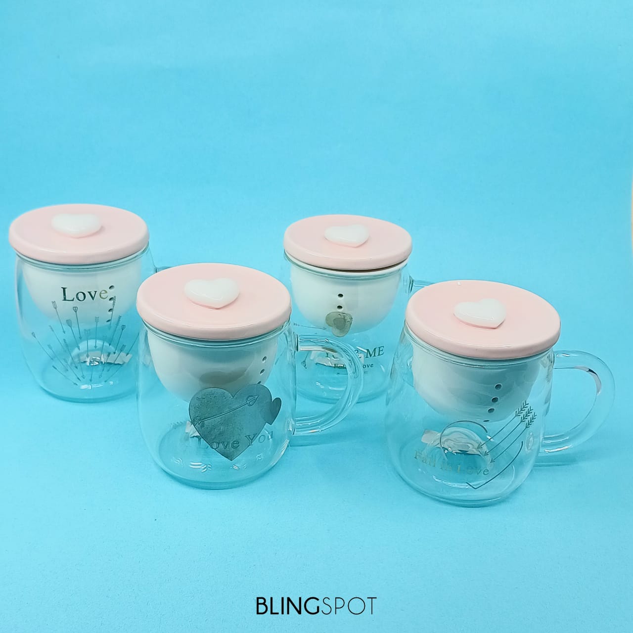 Heart Series Glass Mug With Infuser