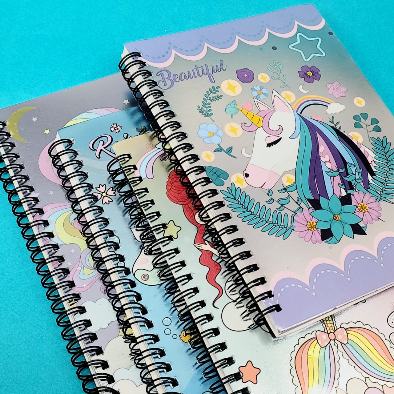 Mermaid & Unicorn Shiny Spiral - Journal