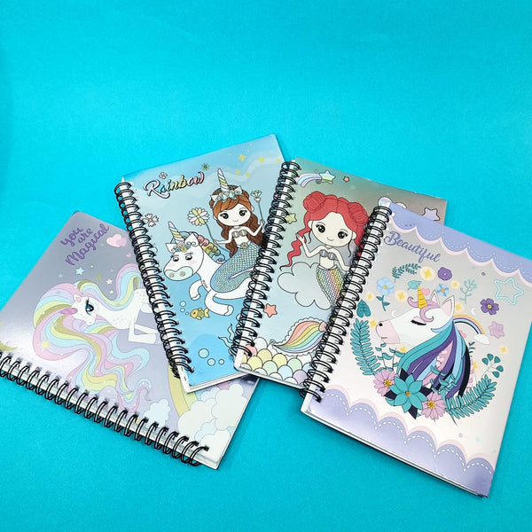 Mermaid & Unicorn Shiny Spiral - Journal