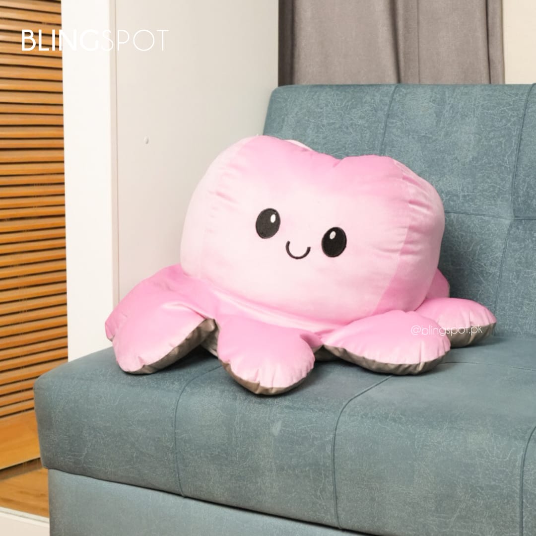 Octopus Large Pink & Grey - Plushie Soft Toy