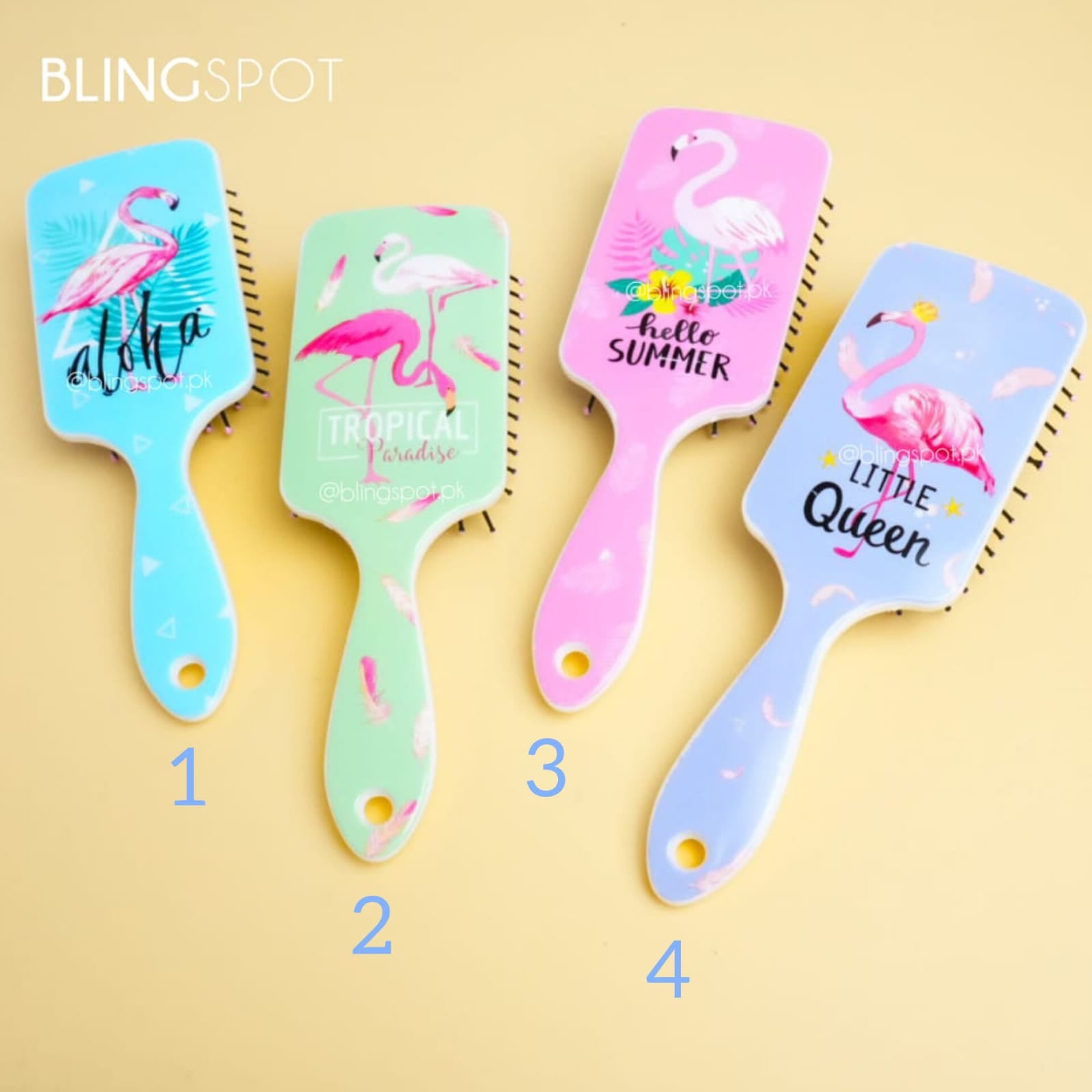 Tropical Flamingo - Hair Brush