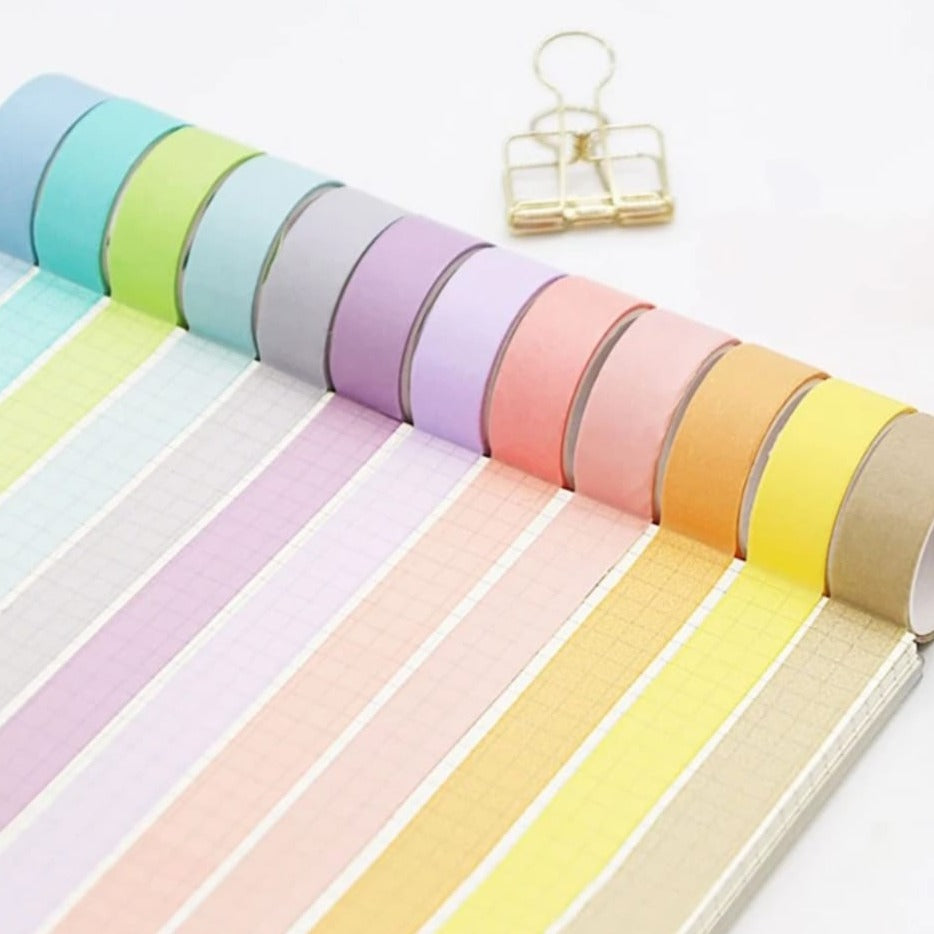 Macaron Colors 15mm*2m - Washi Tape Set Of 12