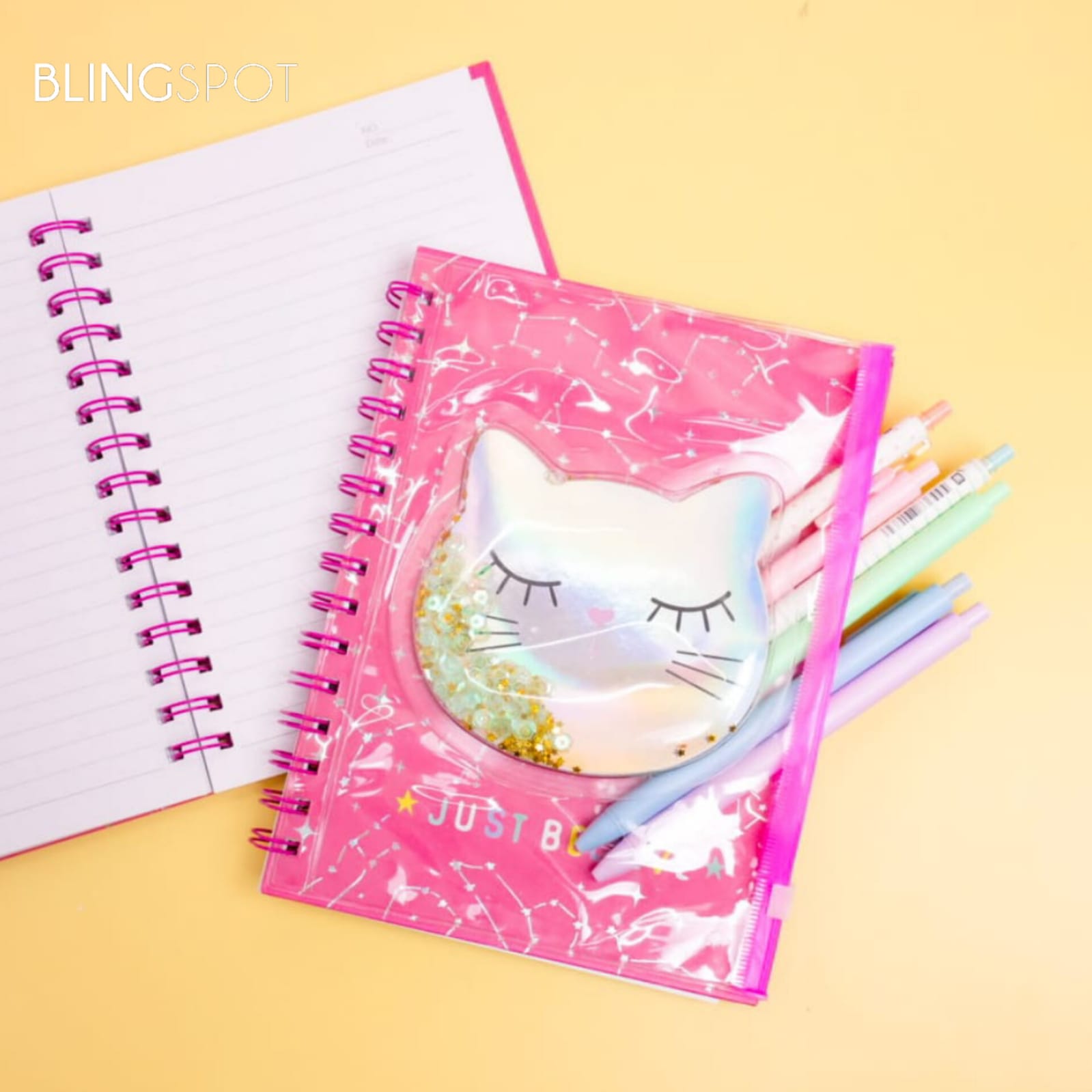 Cat Clear Pouch Hot Pink  - Journal