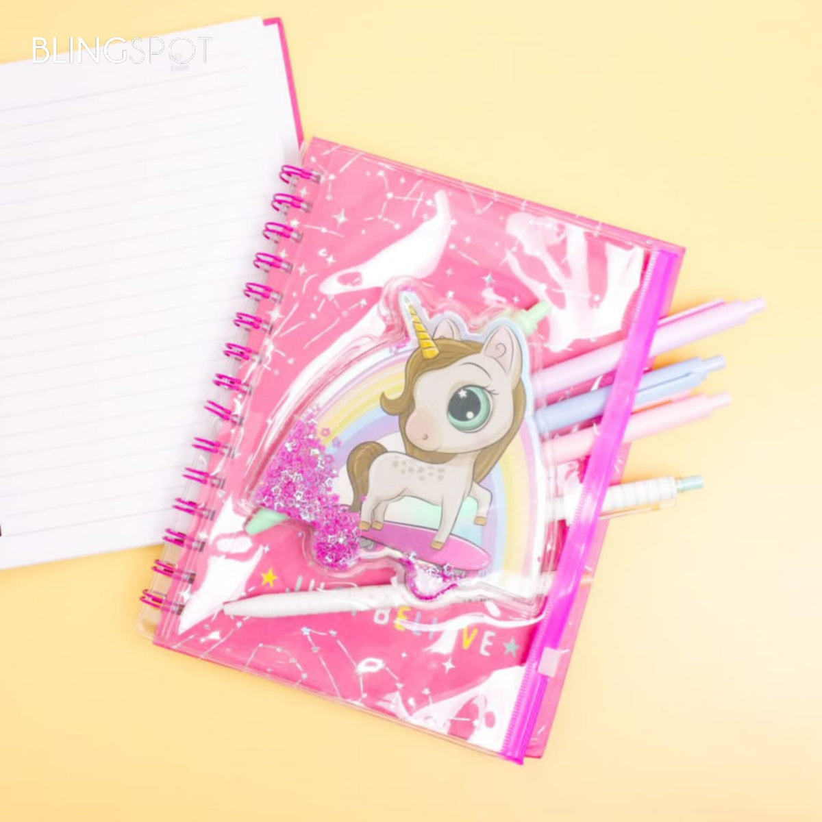 Unicorn Clear Pouch Hot Pink  - Journal