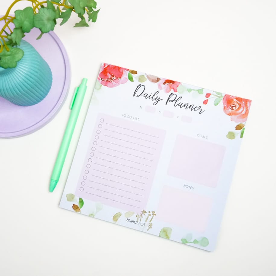 Floral Daily Planner Notepad - Style 2