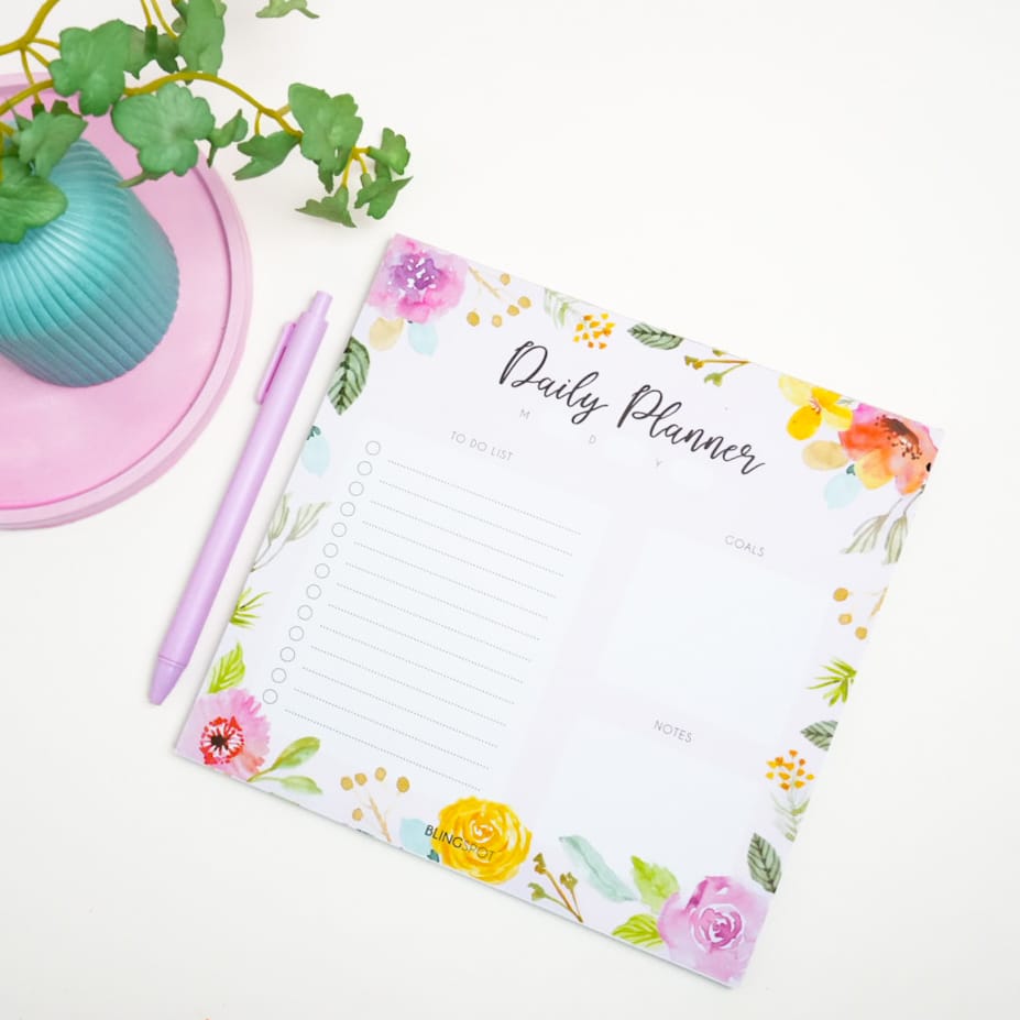 Floral Daily Planner Notepad - Style 1