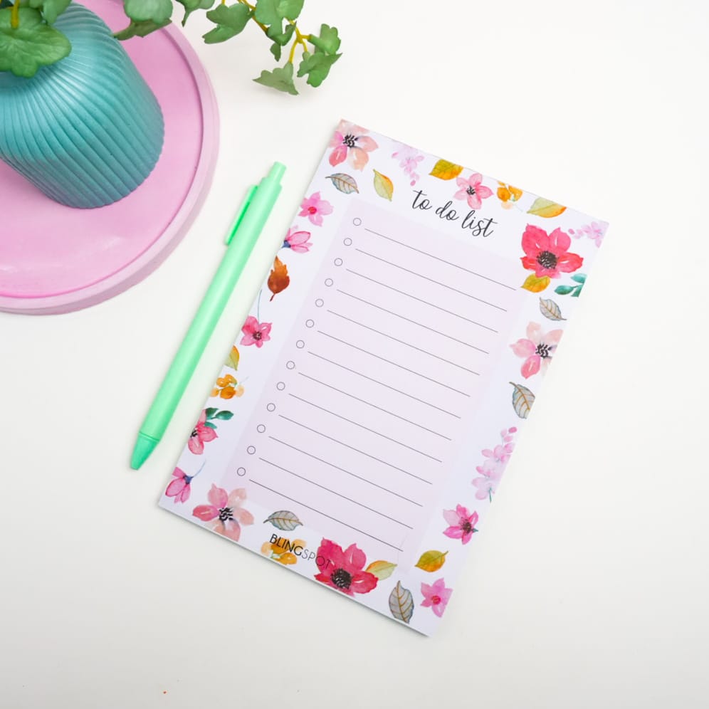 Floral To Do List Notepad - Style 3