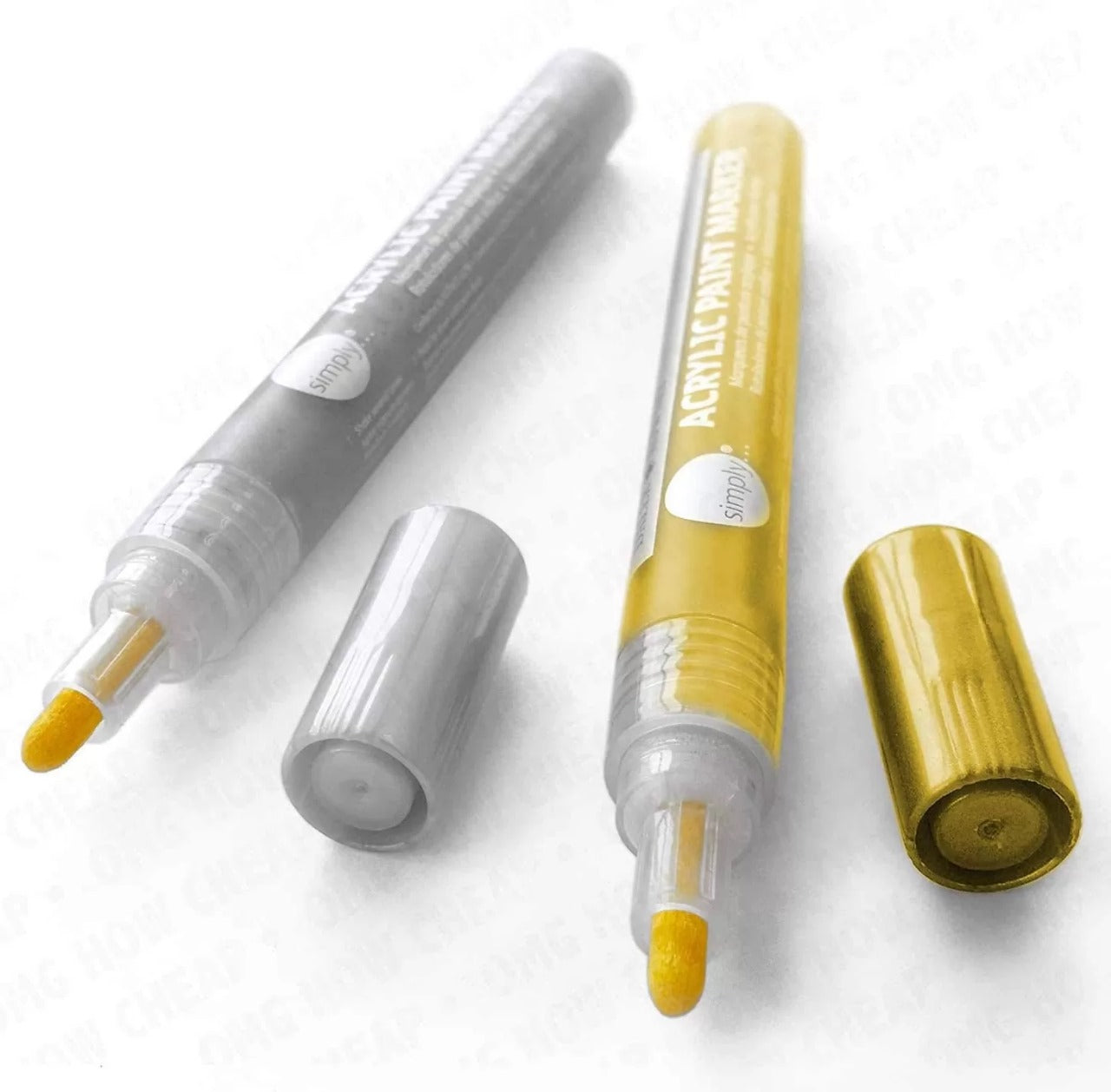 Daler Rowney - Gold & Silver Simply Acrylic Paint Markers Set Of 2