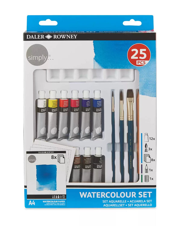 Daler-Rowney Simply Watercolor Painting Set Of 25