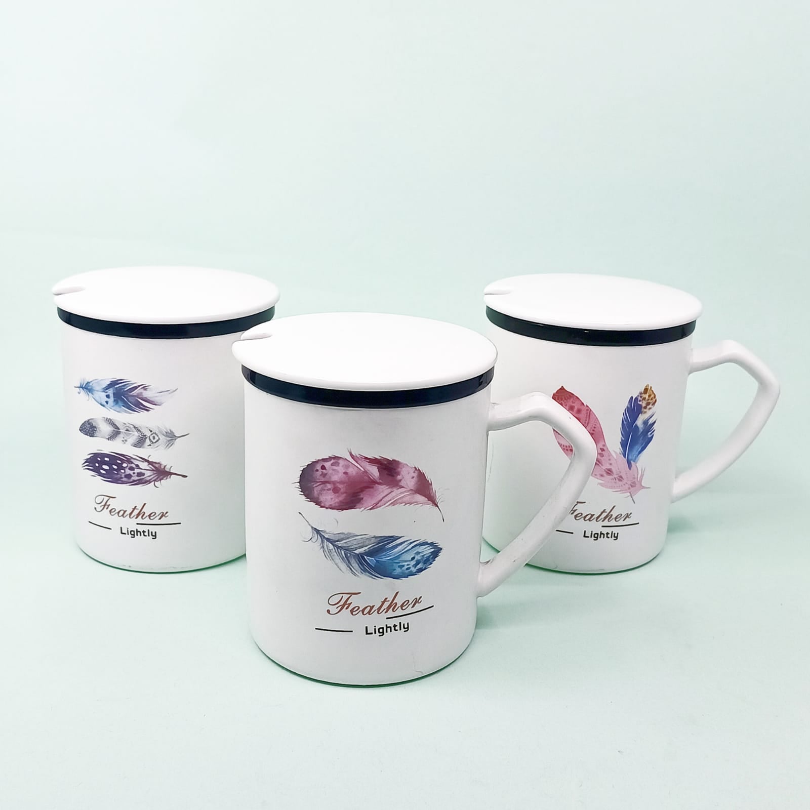 Feather Lightly Ceramic Mug Set -  Clearance Sale