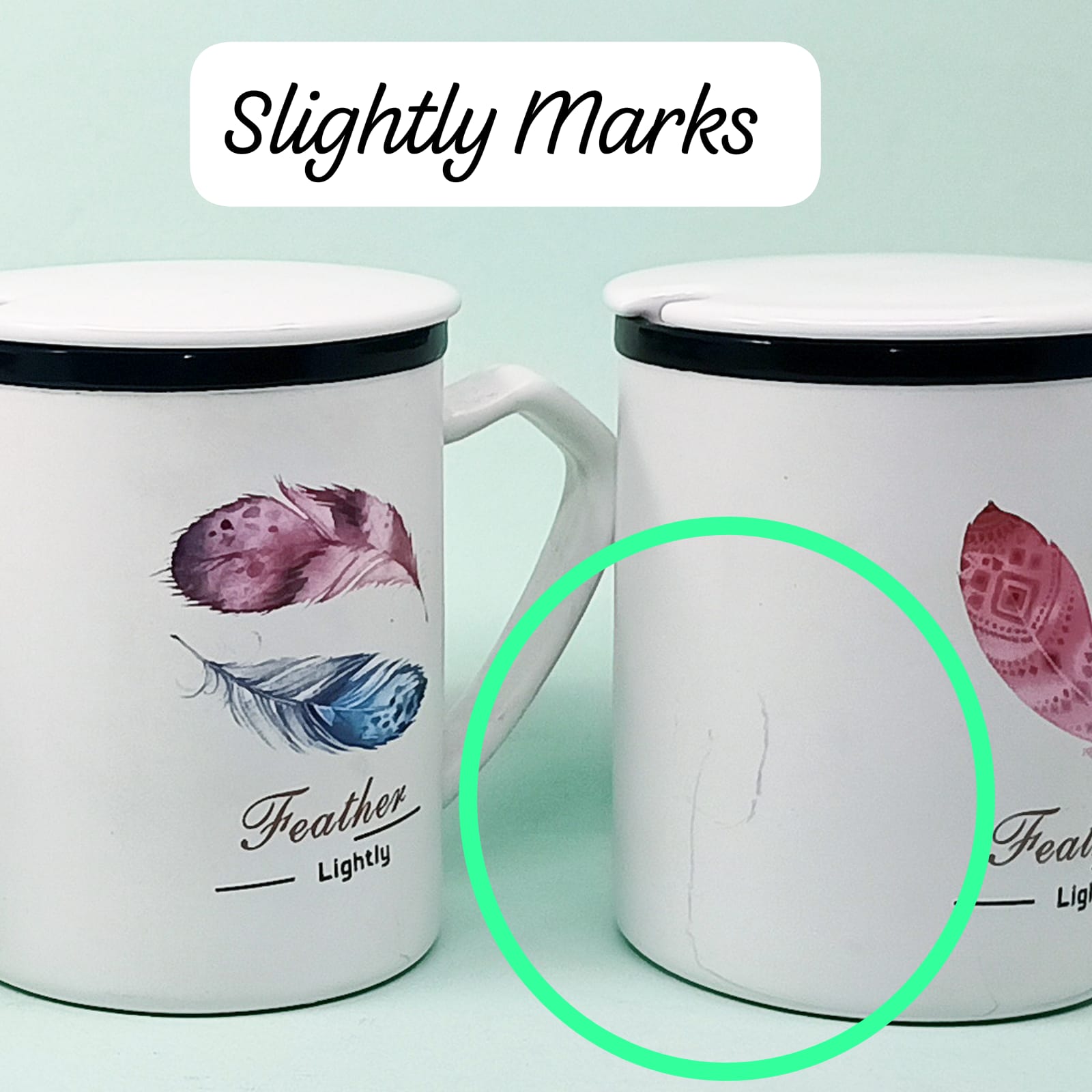 Feather Lightly Ceramic Mug Set -  Clearance Sale