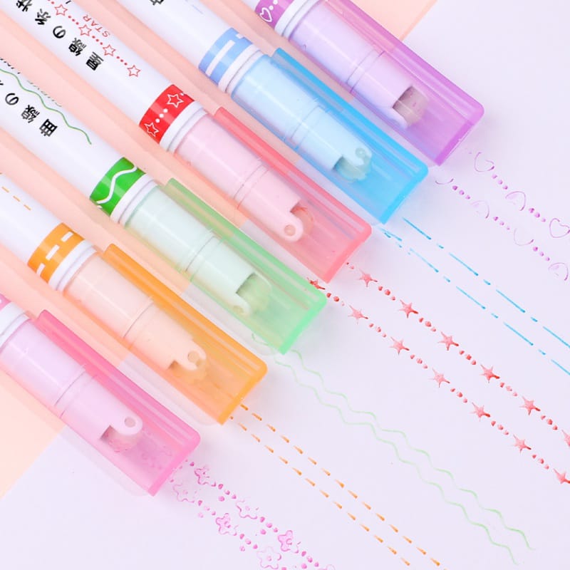 Pattern Roller Color Pen Set Of 6