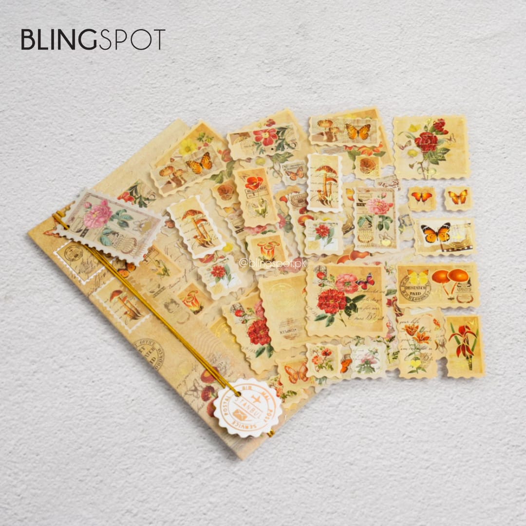 Vintage Nature Butterfly Foiled Stamp  - Sticker