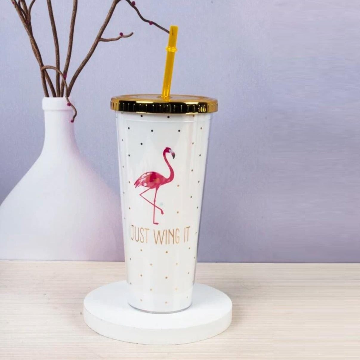 Just Wing It Flamingo Sipper - Clearance Sale