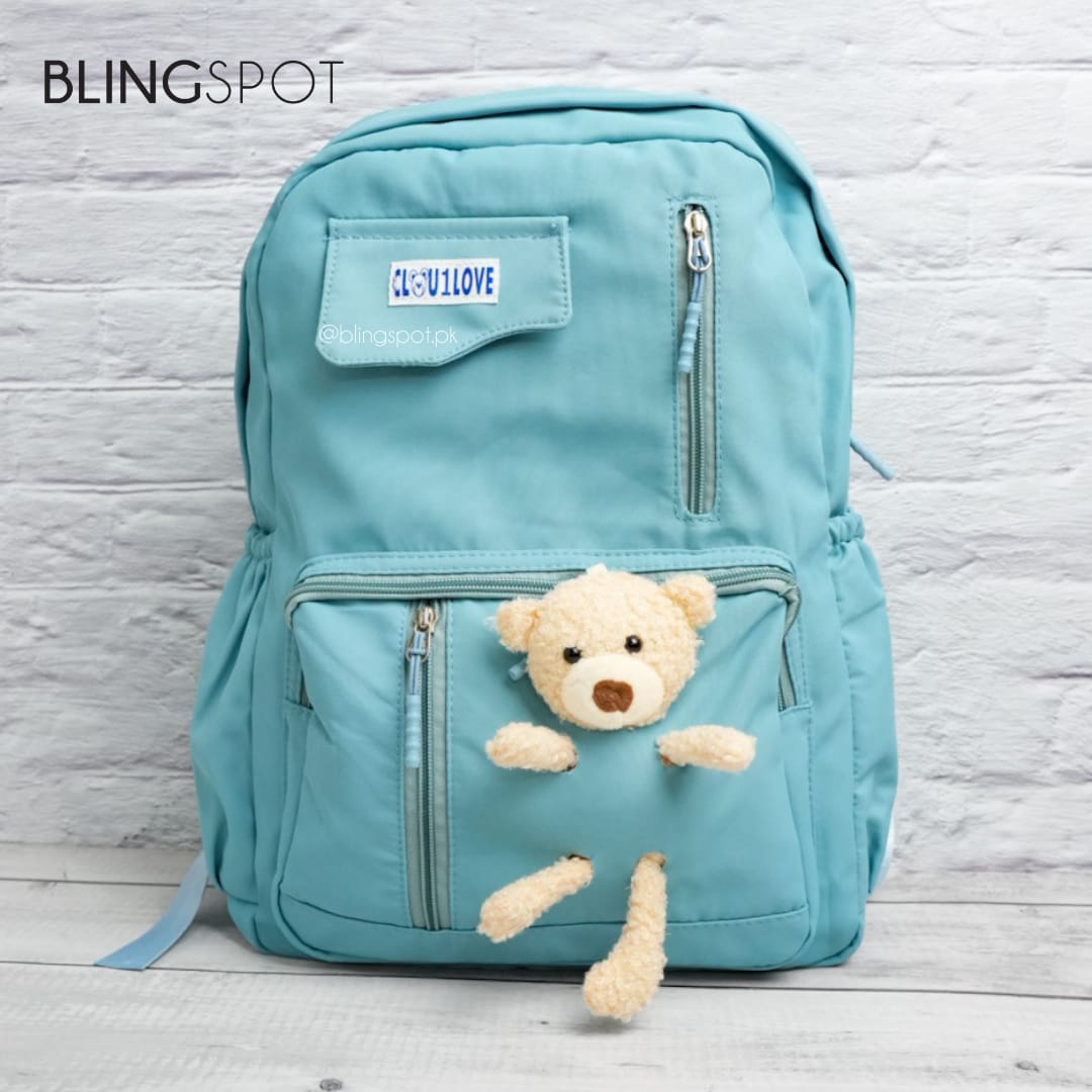 Cute Bear Teal - Backpack