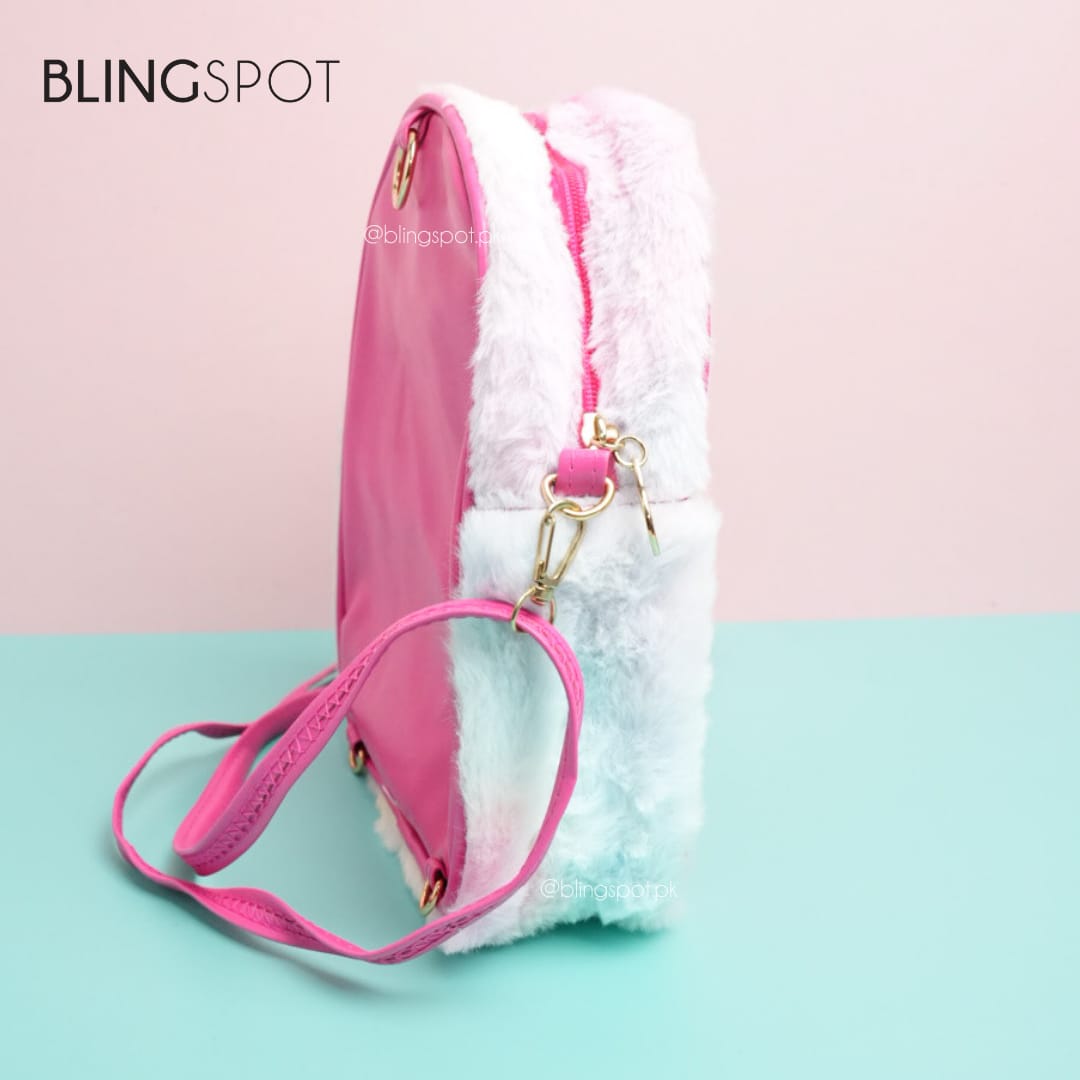Pink Cheetah Print Fluffy - Shoulder Bag