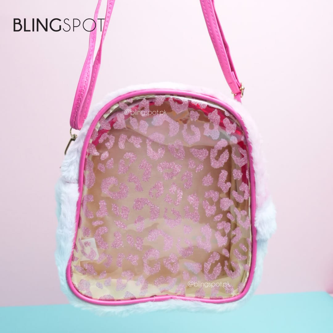 Pink Cheetah Print Fluffy - Shoulder Bag