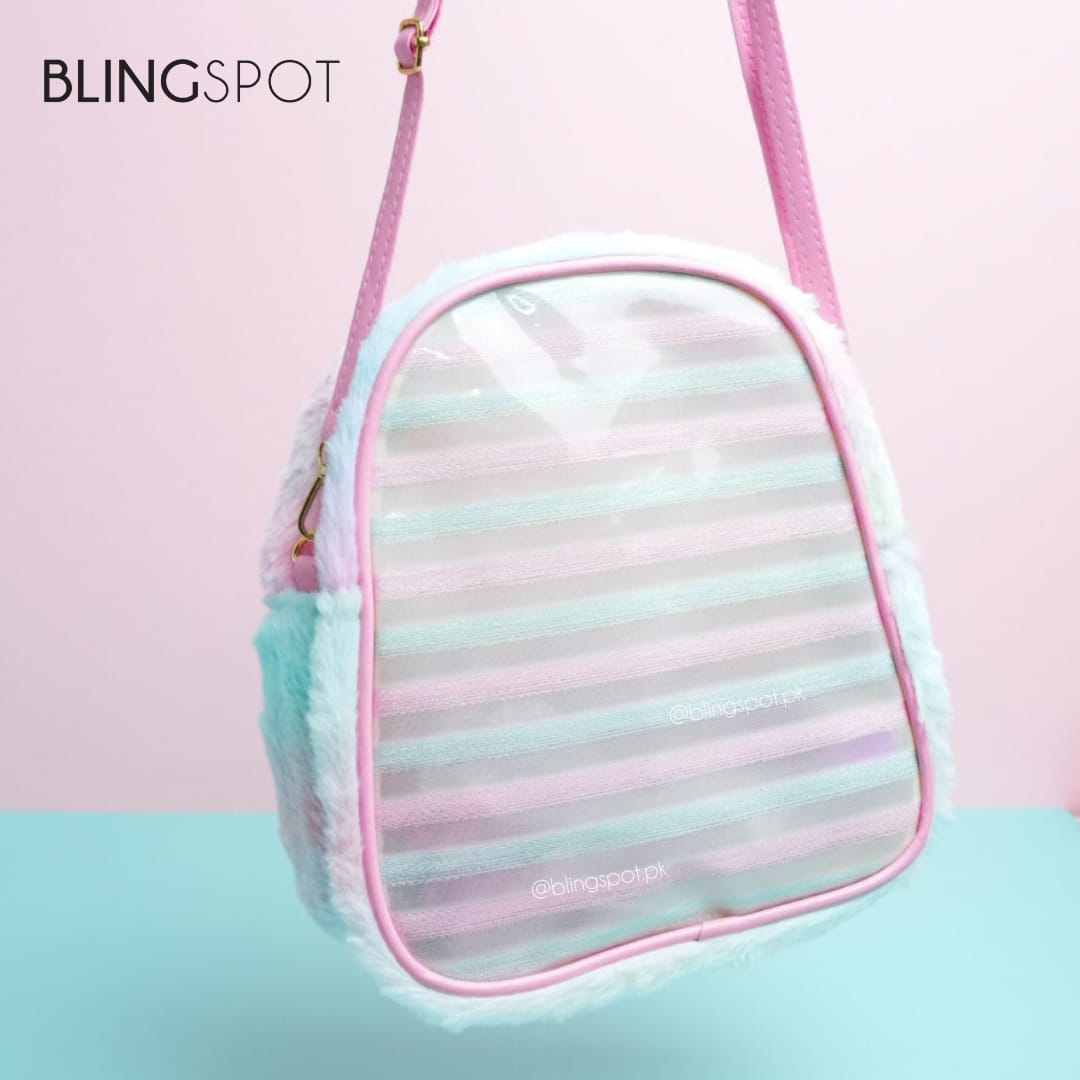 Pastels Stripe Fluffy - Shoulder Bag