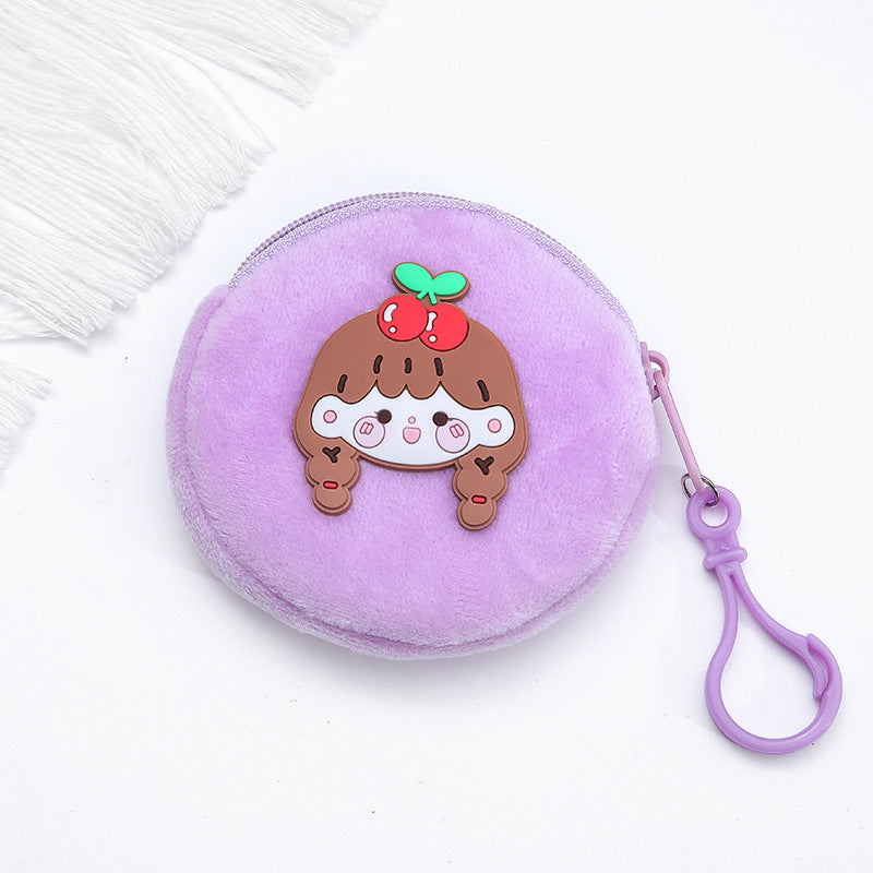 Cute Girl Doll Face Mini Plush Pouch - Style 2