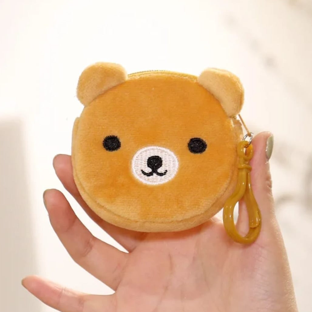 Bear Face Mini Plush Pouch