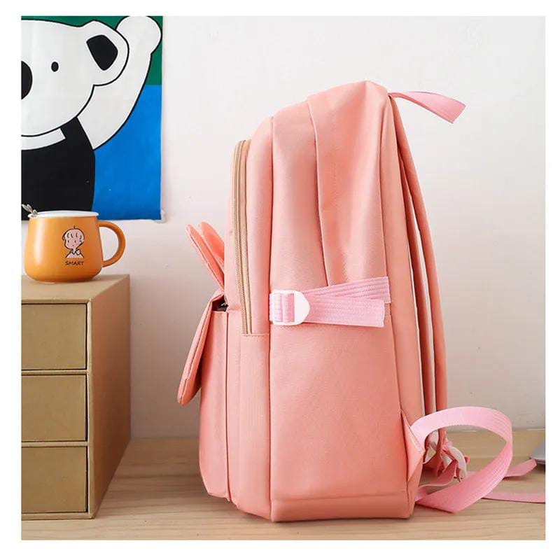 Cute Cat Face Peach - Backpack Set Of 5