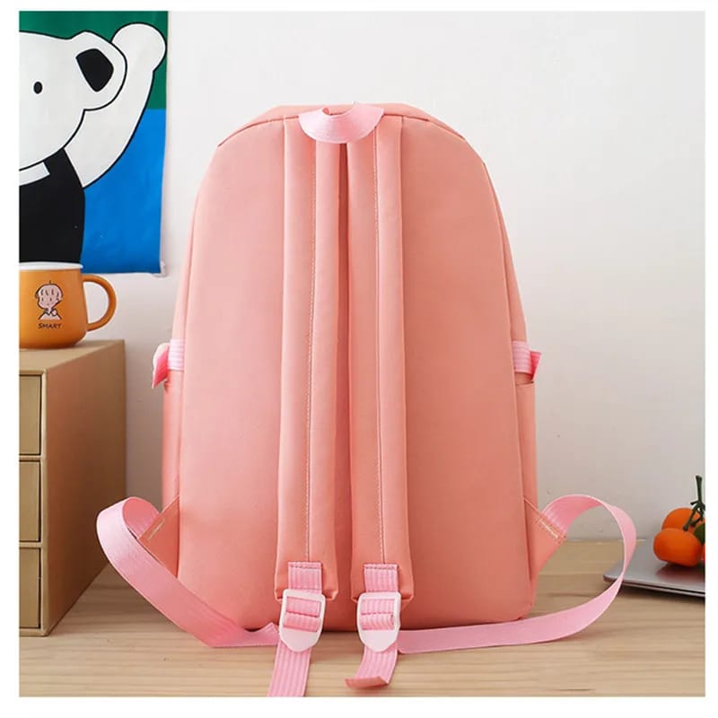 Cute Cat Face Peach - Backpack Set Of 5