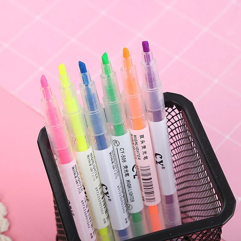 Duo - Highlighter Set Of 6 ( 12 Fluorescent Colors )