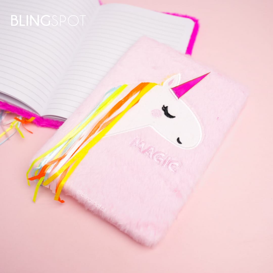 Unicorn Magic  Pink  - Fluffy Journal