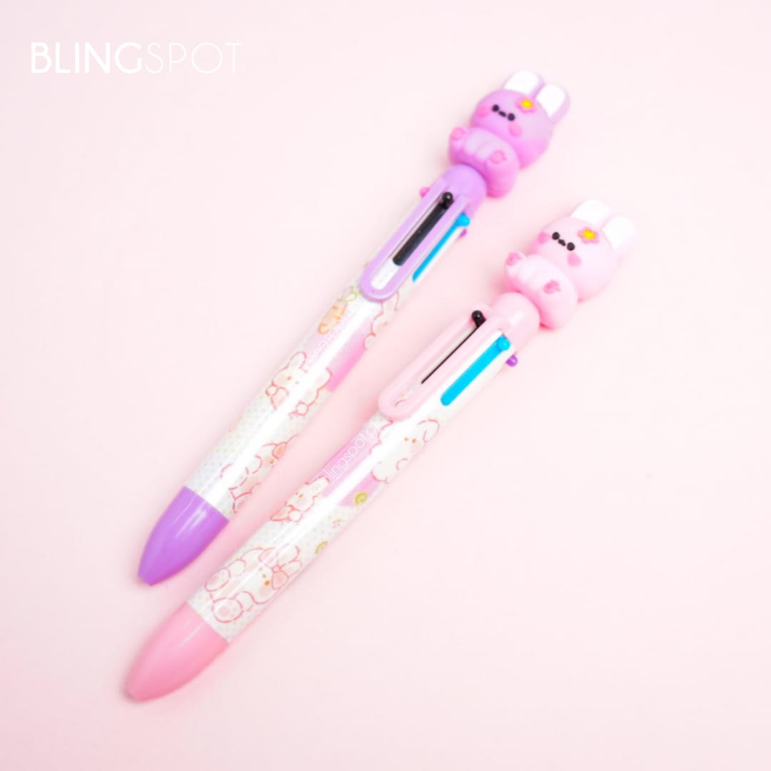 Multicolored Cute Bunny - Ballpoint Pen 6 in 1