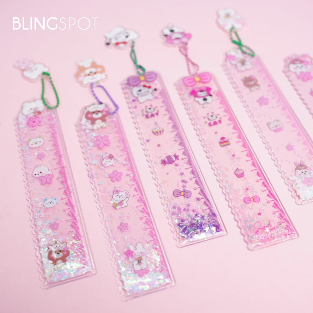 Cute Animal Glitter Water - Ruler