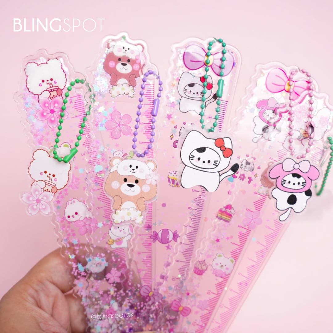 Cute Animal Glitter Water - Ruler