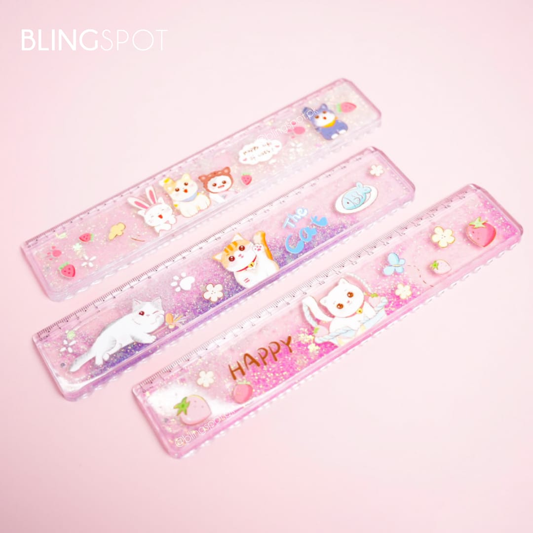 Happy Cat Glitter Water - Ruler