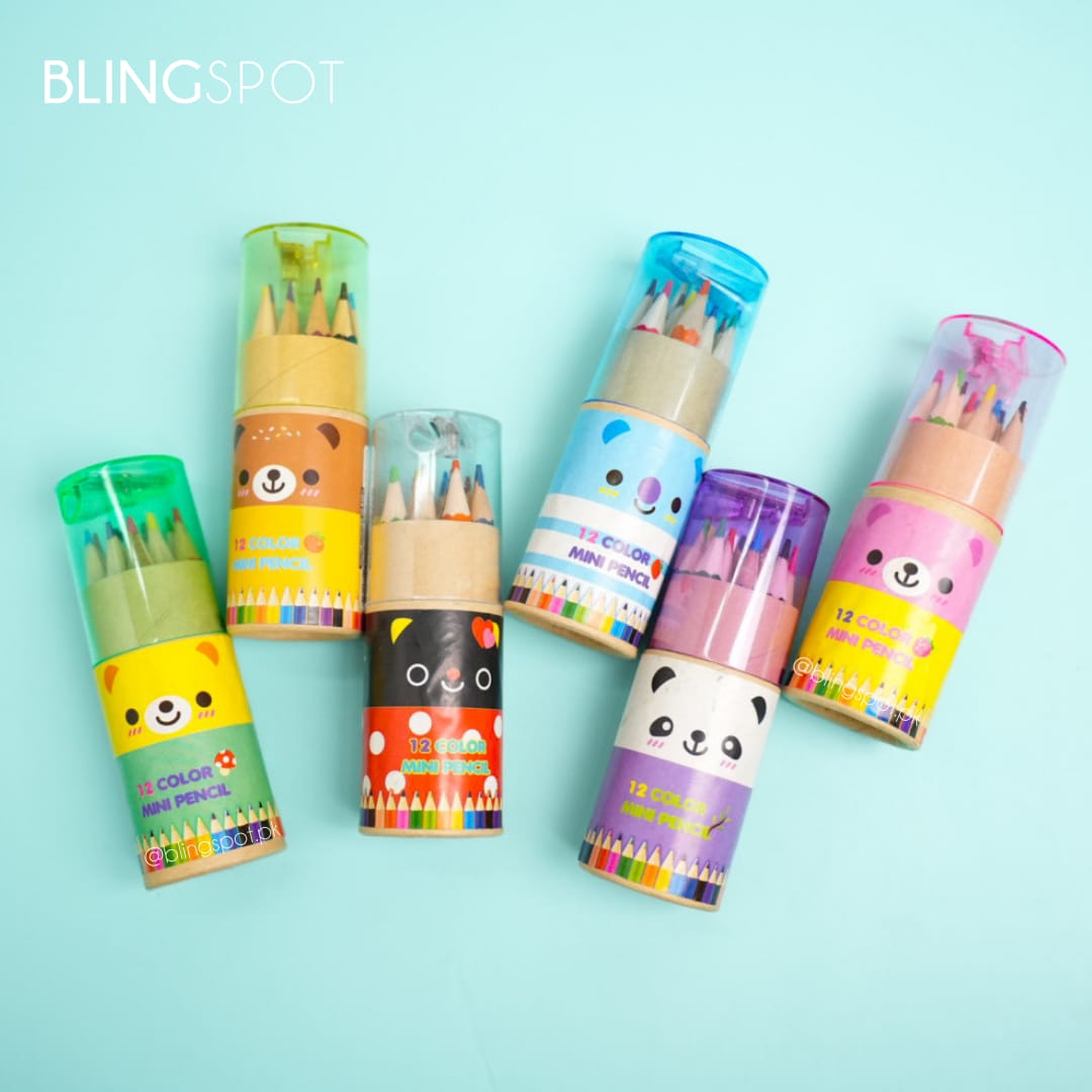 Cute Animals Mini Pencil Colors - Set Of 12