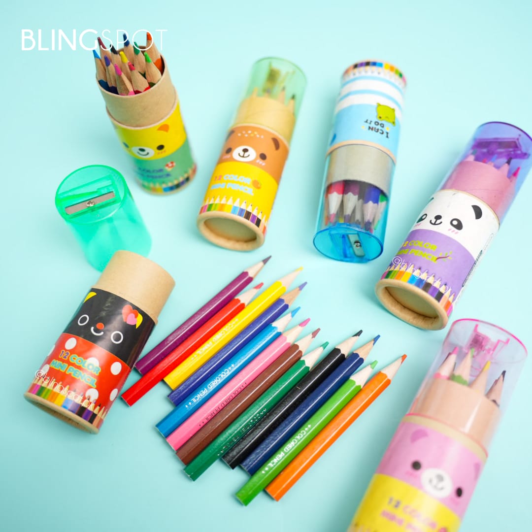 Cute Animals Mini Pencil Colors - Set Of 12