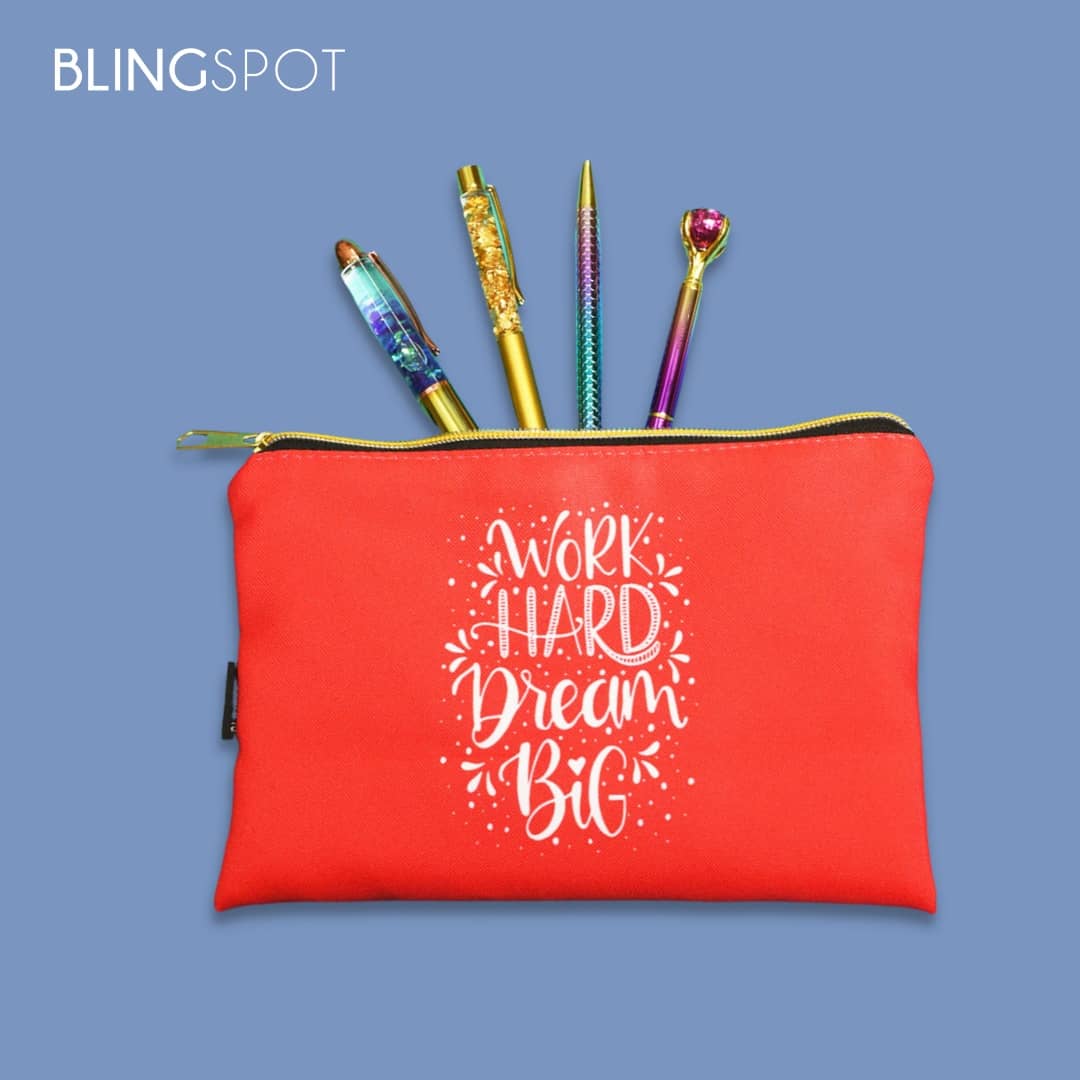 Quotes Series Zipper Pouch - Work Hard Dream Big - The Blingspot