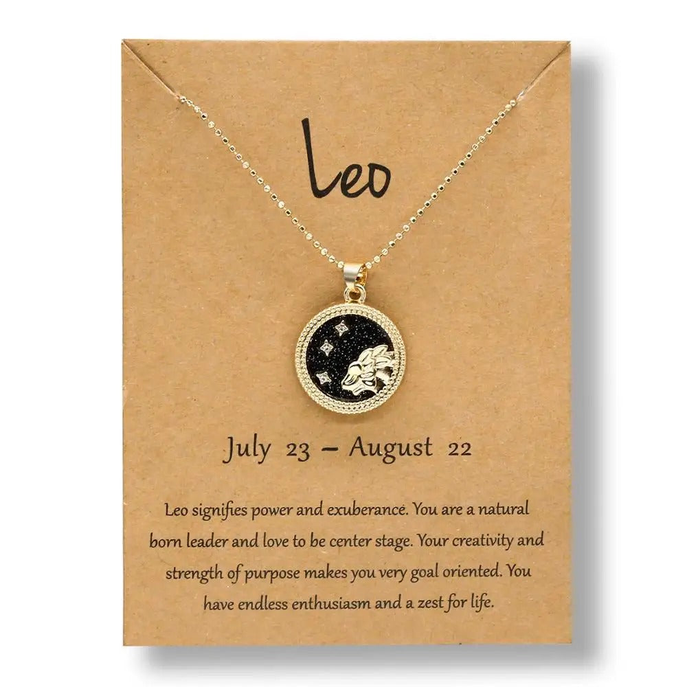 Black Zodiac Sign Rose Gold - Necklace
