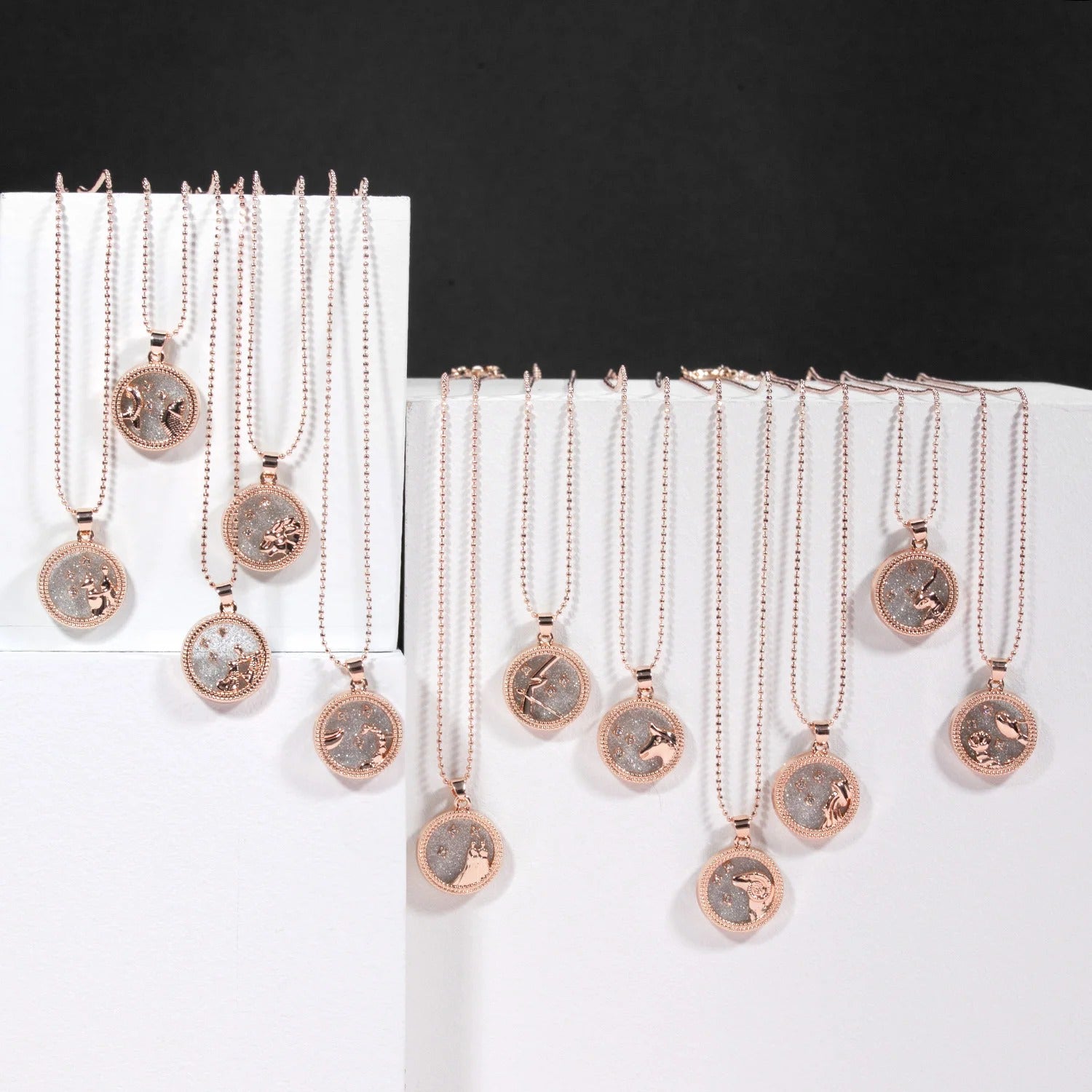 Silver Zodiac Sign Rose Gold - Necklace