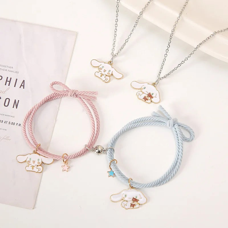 Cinnamoroll Necklace & Bracelet Set Of 4  - Style 1