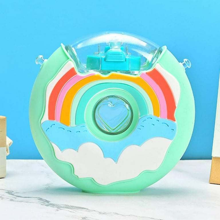 Rainbow Donut Teal  - Water Bottle