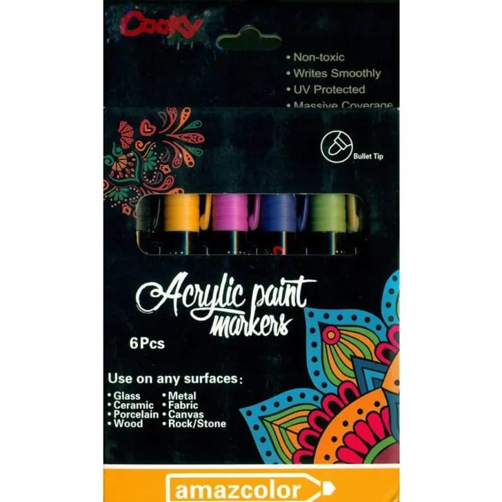 Amazcolor Acrylic Paint - Marker Set Of 6