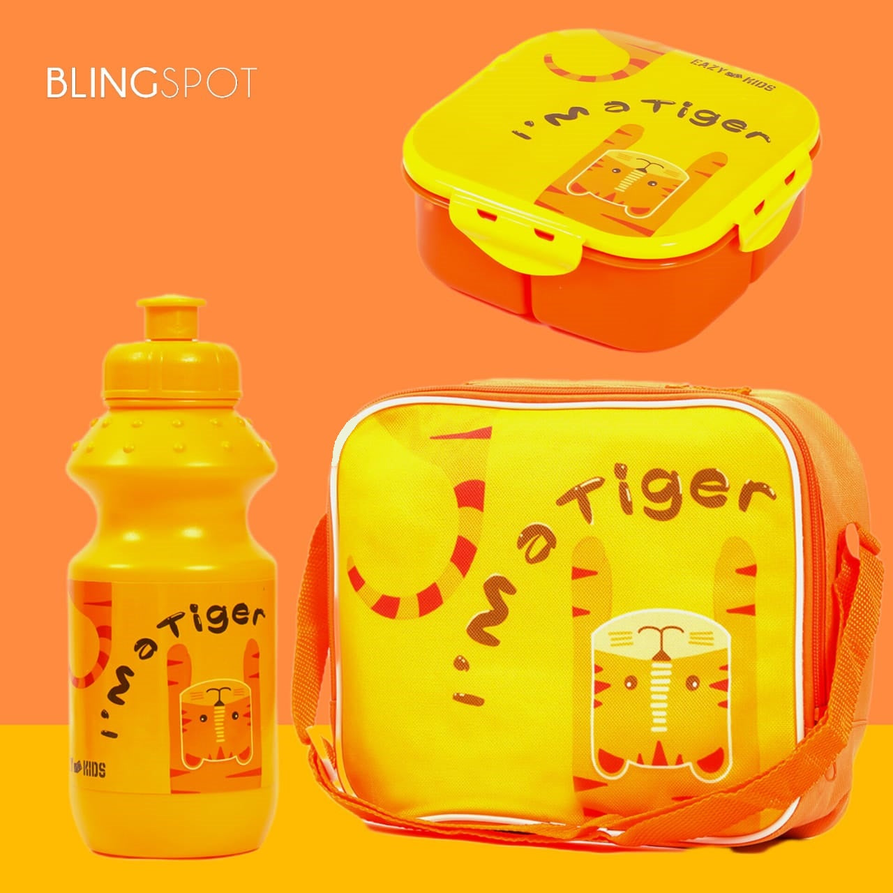 I'm A Tiger Lunch Box & Water Bottle Combo Set - (  3 in 1 )