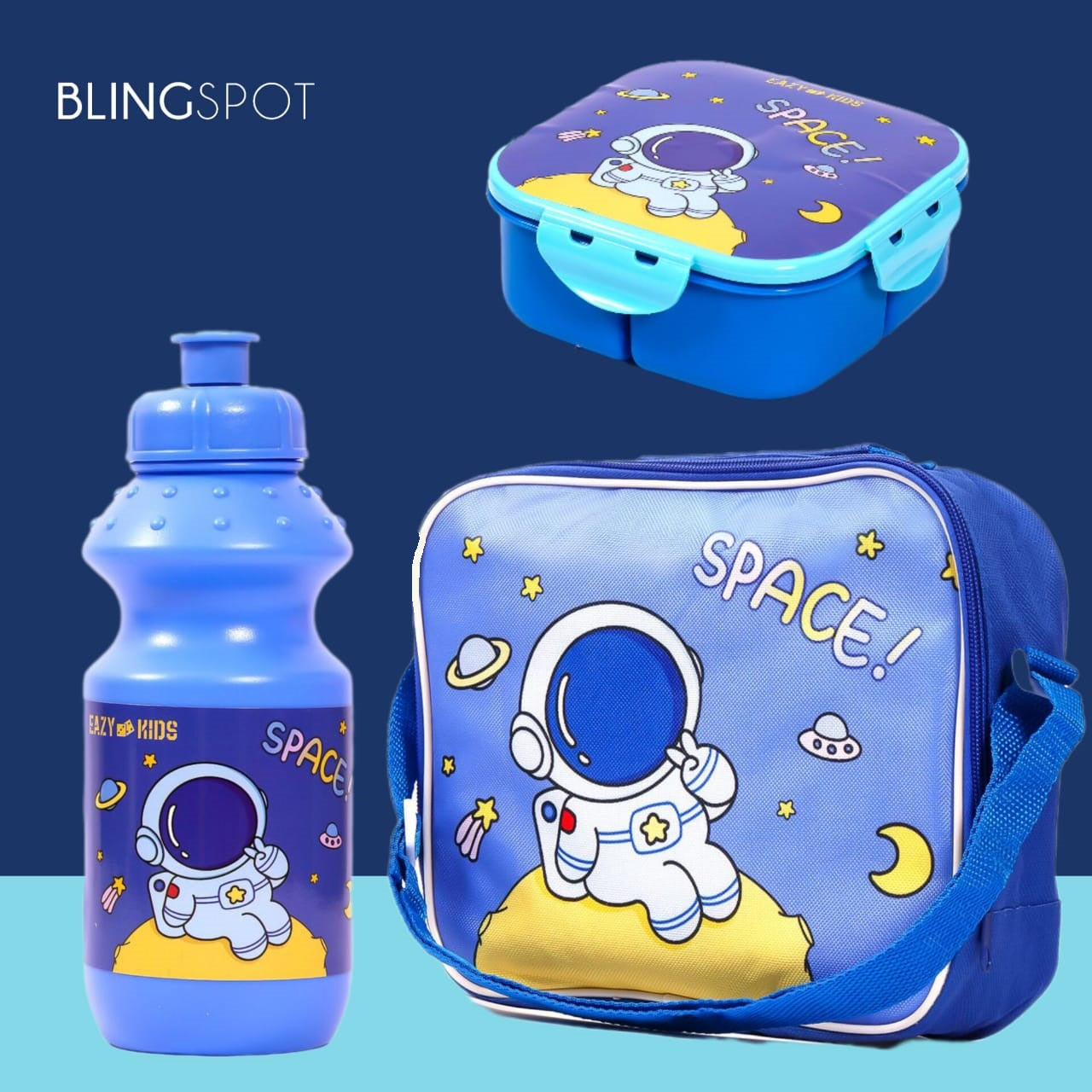 Astronaut Space Lunch Box & Water Bottle Combo Set - (  3 in 1 )