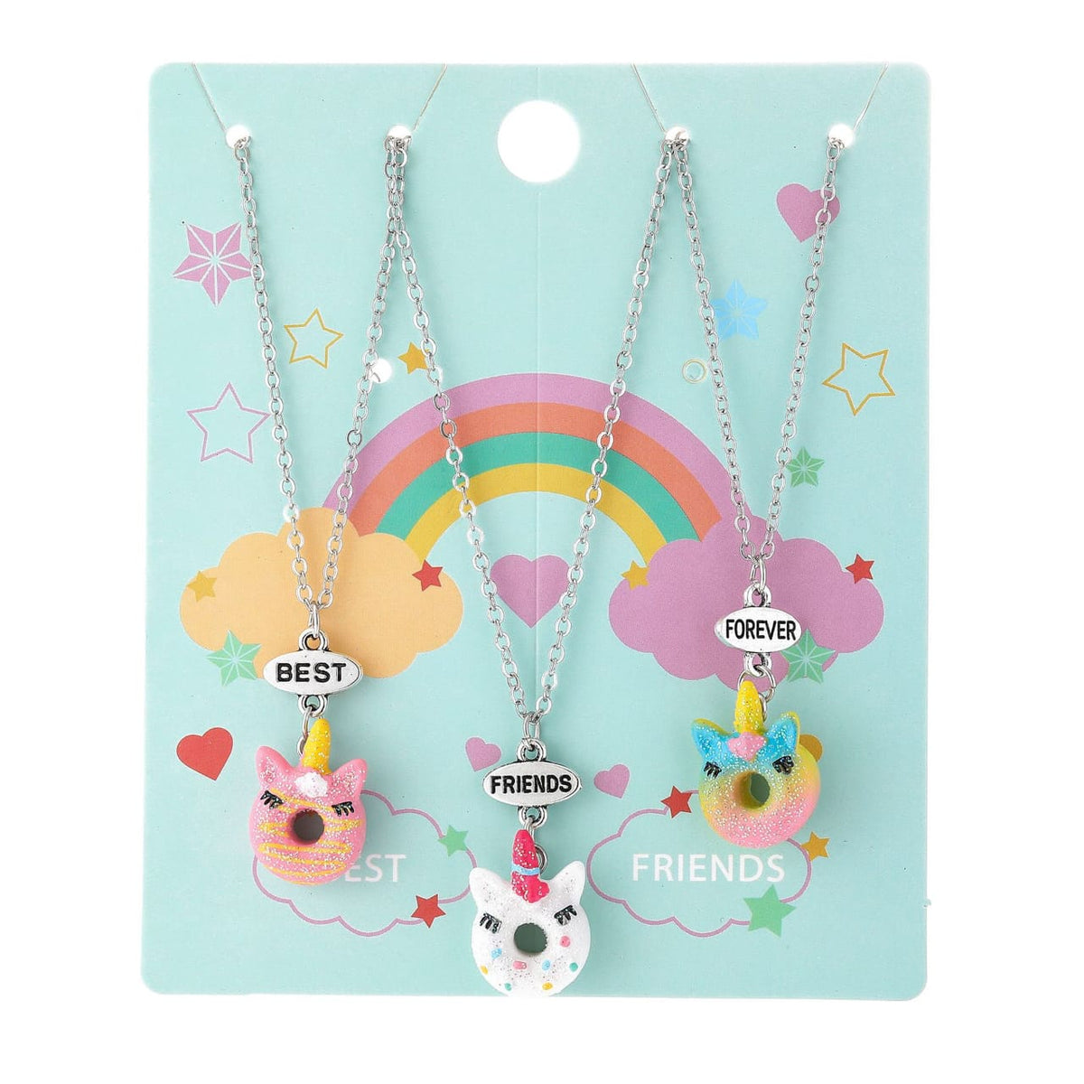 Unicorn Donut Best Friends Forever - Necklace (BFF) Set of 3