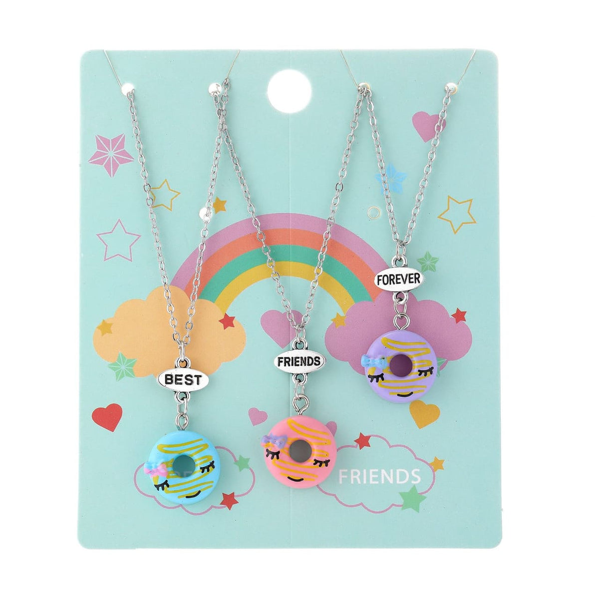 Happy Donut Best Friends Forever - Necklace (BFF) Set of 3