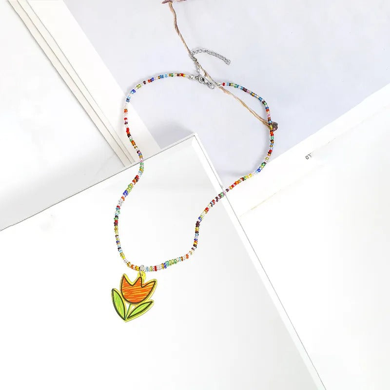 Multi Beads Necklace - Style 1
